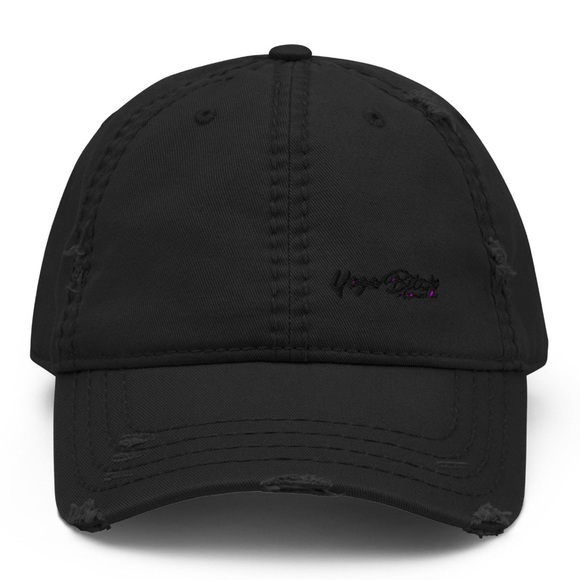 Yoga Bitch Accessories - Yoga Bitch Distressed Dad Hat Embroidered Logo EUC